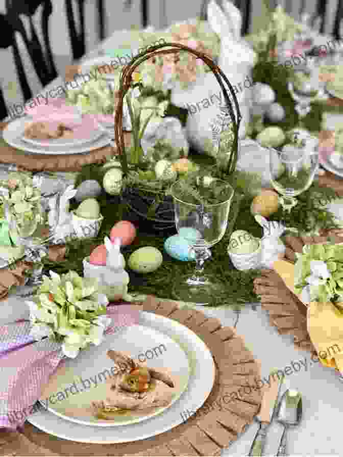 A Decorated Easter Table With Easter Eggs And Other Festive Decorations A Day In The Life Of An Easter Egg: A Wordless Picture For Kids (A Day In The Life Of Wordless Picture 2)