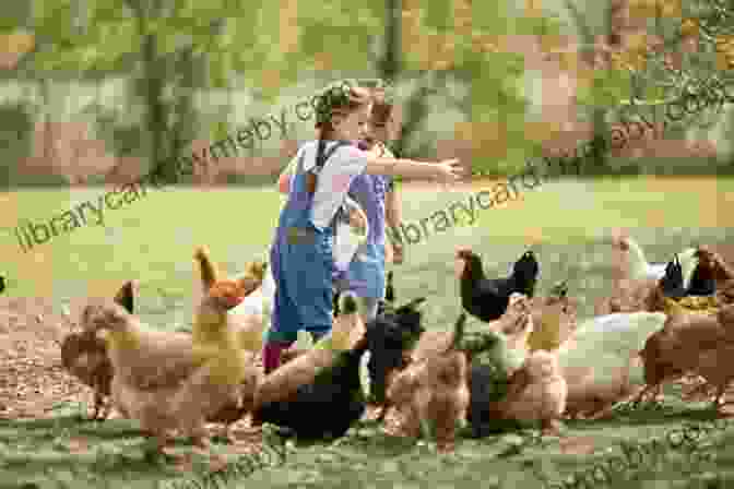 A Hen Surrounded By Children In A Farmyard The Hen That Laid Chocolate Eggs