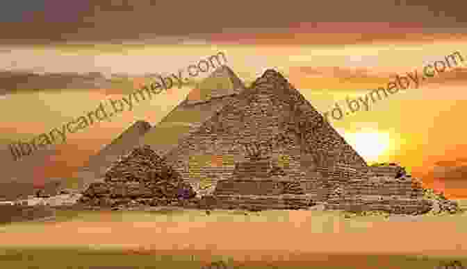 A Photograph Of The Iconic Pyramids Of Giza, Bathed In Golden Sunlight. Journeys To The Mythical Past (Earth Chronicles Expeditions (Paperback) 2)