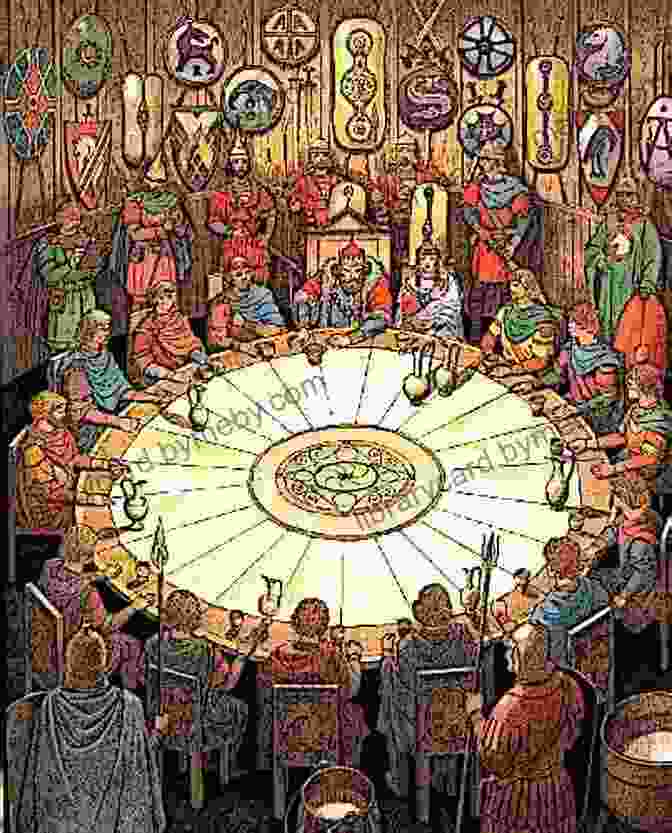 An Enchanting Illustration Of Knights Gathered Around A Round Table, Heralding The Dawn Of Chivalry The First Round Table: The Legends Of King Arthur: 1