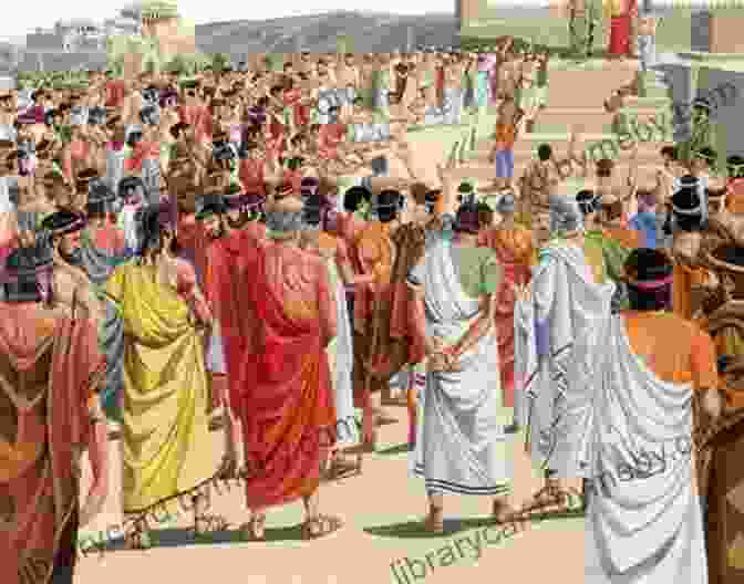 Ancient Greek Citizens Participating In An Assembly, Symbolizing Their Active Political Engagement And Collective Decision Making. The Liberty Of Ancients Compared With That Of Moderns