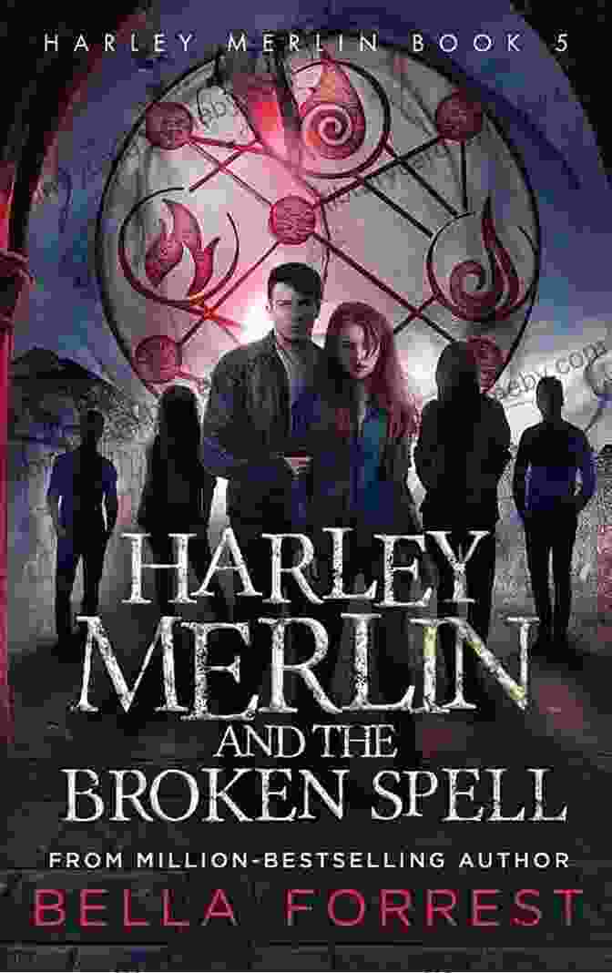 Harley Merlin And The Broken Spell Book Cover Featuring The Protagonist Harley Merlin With His Wand And A Magical Creature Harley Merlin 5: Harley Merlin And The Broken Spell