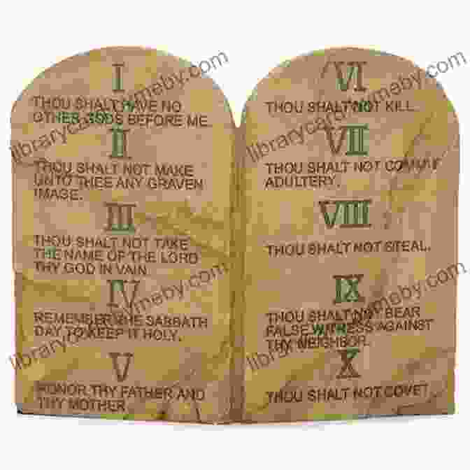 Image Representing The Ten Commandments, Inscribed On Stone Tablets. Baha I Ethics In Light Of Scripture Volume 2 Part 2: Virtues And Divine Commandments