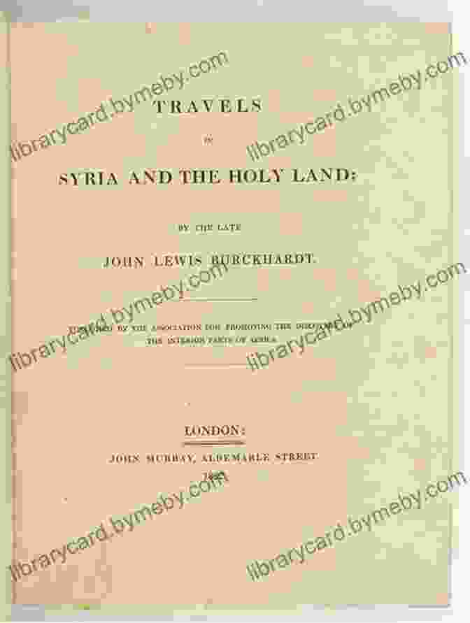 Travels In Syria And The Holy Land Book Cover Travels In Syria And The Holy Land